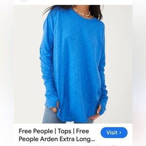 We the free Arden tee blue long sleeve